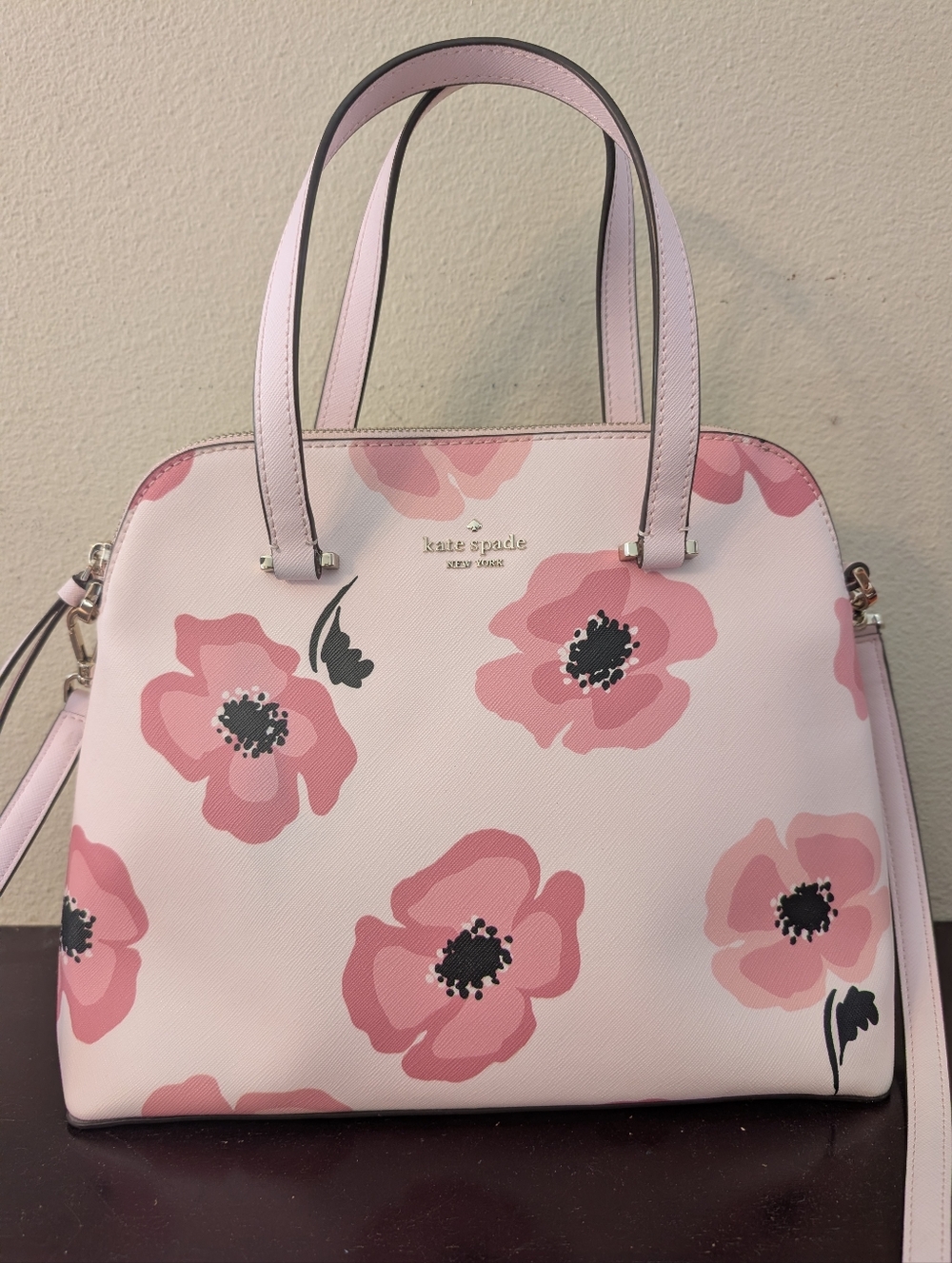 Kate Spade NYMaise Floating Poppies Medium Dome Satchel Crossbody Bag Purse